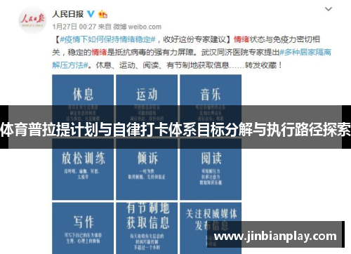 体育普拉提计划与自律打卡体系目标分解与执行路径探索